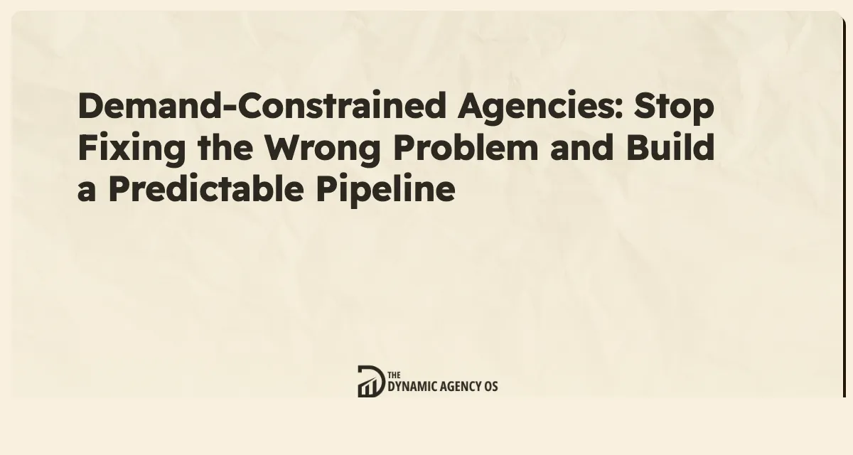 Demand-Constrained Agencies: Stop Fixing the Wrong Problem and Build a Predictable Pipeline