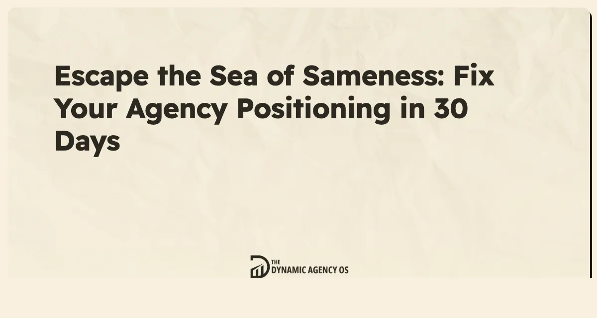 Escape the Sea of Sameness: Fix Your Agency Positioning in 30 Days