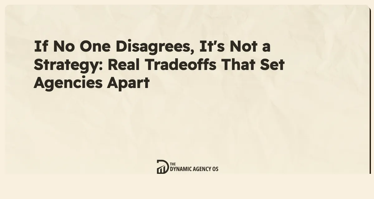 If No One Disagrees, It's Not a Strategy: Real Tradeoffs That Set Agencies Apart