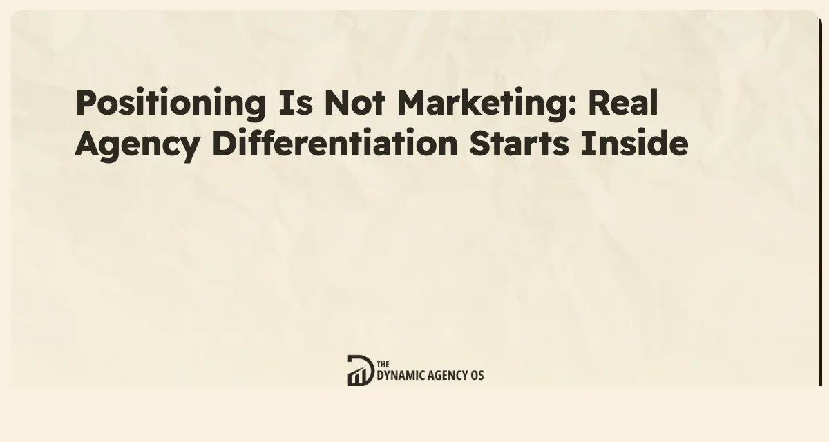Positioning Is Not Marketing: Real Agency Differentiation Starts Inside