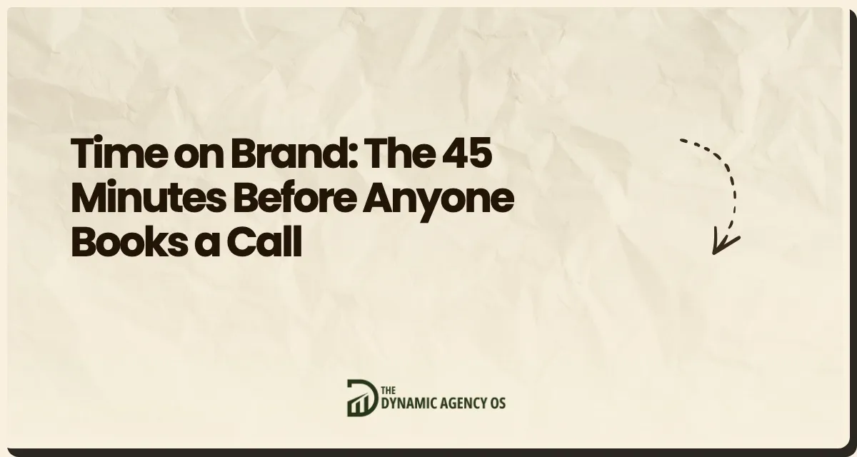 Time on Brand: The 45 Minutes Before Anyone Books a Call